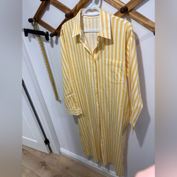 THE FRANKIE SHOPCala Striped Cotton-poplin Midi Shirt Dress - Picture 3 of 12